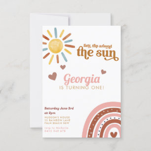Invitation Premier voyage autour de Sun Boho Arc-en-ciel 1er