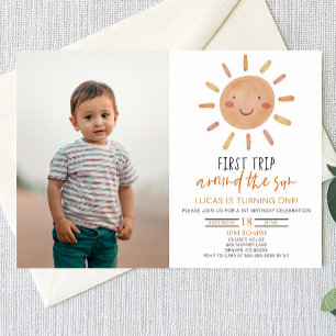 Invitation Premier Voyage Autour Du Soleil 1Er Anniversaire