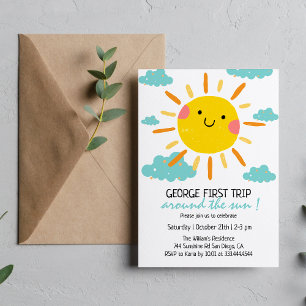 Invitation Premier Voyage Autour Du Soleil 1Er Anniversaire