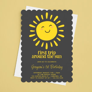 Invitation Premier voyage autour du soleil 1er anniversaire