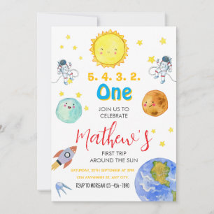 Invitation Premier Voyage Autour Du Soleil 1Er Anniversaire