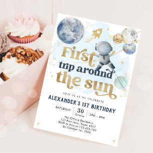 Invitation Premier voyage autour du Soleil 1er anniversaire d