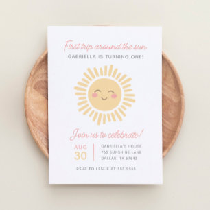 Invitation Premier voyage autour du soleil 1er anniversaire f