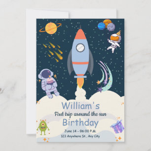 Invitation Premier voyage autour du soleil 1er anniversaire i