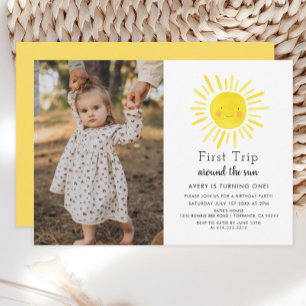 Invitation Premier voyage autour du soleil 1er anniversaire P