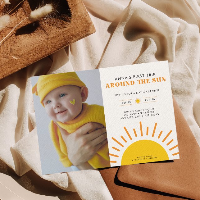 Invitation Premier voyage autour du Soleil 1er anniversaire P (Créateur téléchargé)