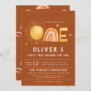 Invitation Premier Voyage Autour Du Soleil 1ère fête d'anni