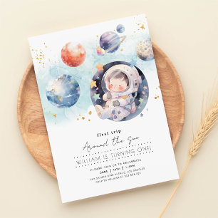 Invitation Premier Voyage Autour Du Soleil Anniversaire