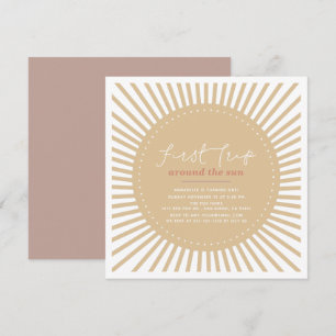 Invitation Premier Voyage Autour Du Soleil Boho 1Er Anniversa