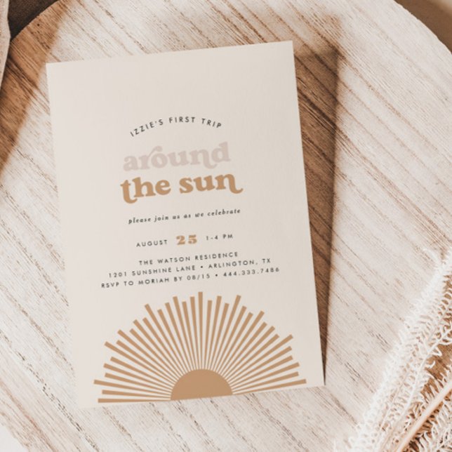 Invitation Premier voyage autour du Soleil Boho Girls 1er ann (Créateur téléchargé)