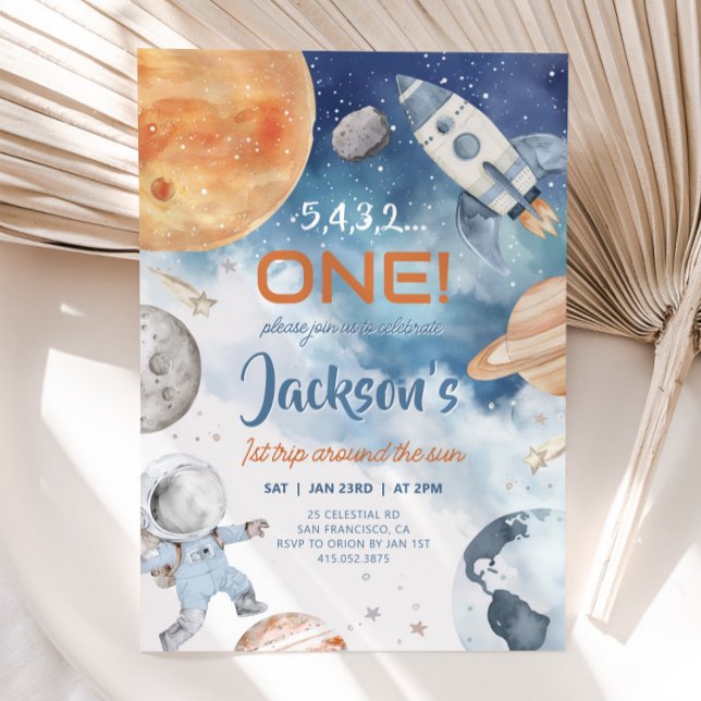 Invitation Premier Voyage Autour Du Soleil, Espace 1er Annive (Créateur téléchargé)