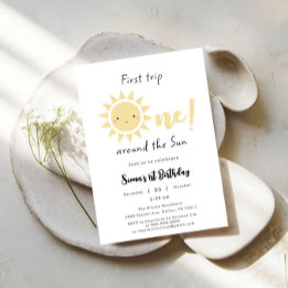 Invitation Premier Voyage Autour Du Soleil Mignon 1er Anniver
