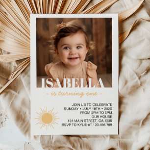 Invitation Premier voyage autour du soleil Photo 1er Annivers