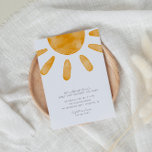 Invitation Premier voyage autour du soleil Premier anniversai<br><div class="desc">Célébrez le grand premier anniversaire de votre petit soleil avec cette invitation simple mais incroyablement mignonne "premier voyage autour du soleil" fête d'anniversaire! Ce design est doté d'un soleil aquarelle et d'une belle typographie.</div>
