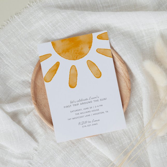 Invitation Premier voyage autour du soleil Premier anniversai (Créateur téléchargé)