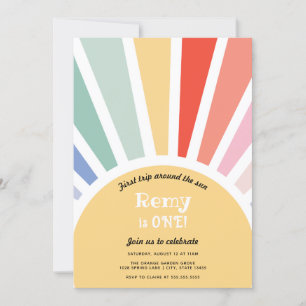 Invitation Premier voyage autour du soleil Premier anniversai