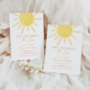 Invitation Premier voyage autour du soleil Sexe anniversaire