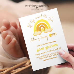 Invitation Premier voyage autour du Sun Rainbow Birthday Part