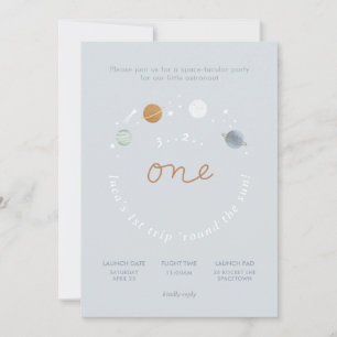 Invitation Premier voyage Espace Thème 1er anniversaire Invit