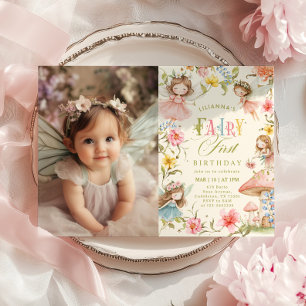 Invitation Première année de fée Colorée Enchantée Photo