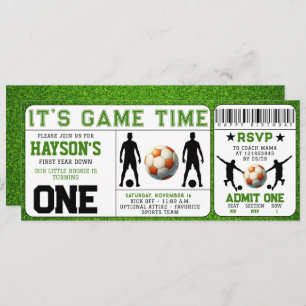 Invitation première année de soccer bas billet 1er anniversai