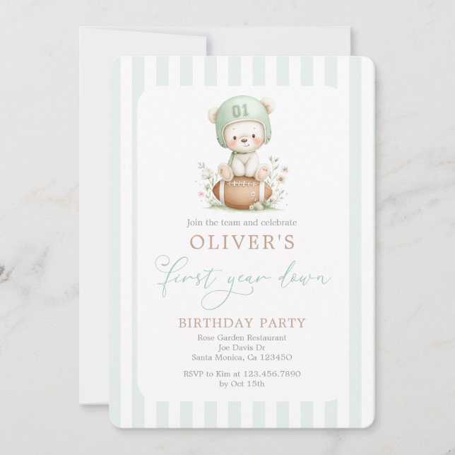 Invitation Première année écoulée  (Devant)