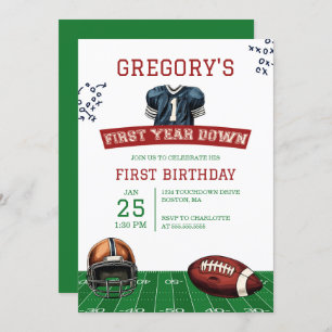 Invitation Première année Football bas 1er anniversaire