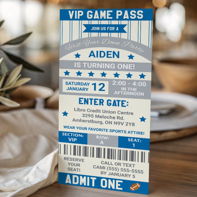 Invitation Première année terminée ! Billet de football pour  (Créateur téléchargé)