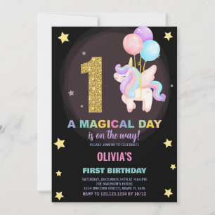 Invitation Première Anniversaire Unicorne Anniversaire Invita