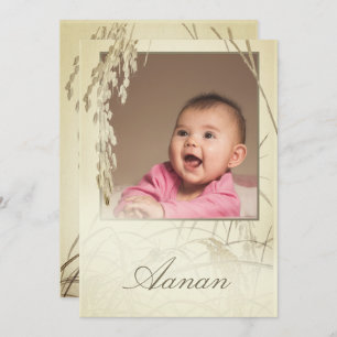 Invitation Première Cérémonie du riz Plante Photo Gold