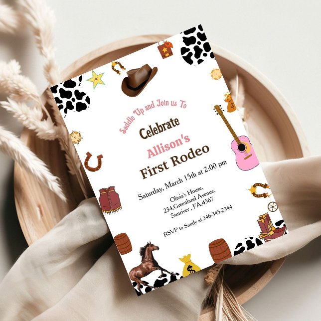 Invitation Première cofille Rodeo fête d'anniversaire (Créateur téléchargé)