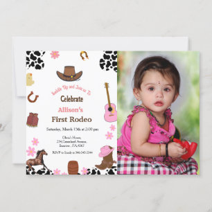 Invitation Première cofille Rodeo fête d'anniversaire