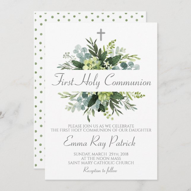 Invitation Première communion (Devant / Derrière)