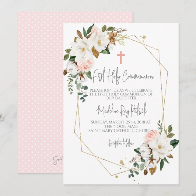 Invitation Première communion (Devant / Derrière)