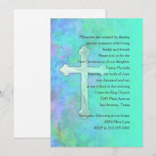 Invitation Première communion Abstraite de croix