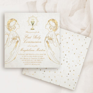 Invitation première communion adorer les anges