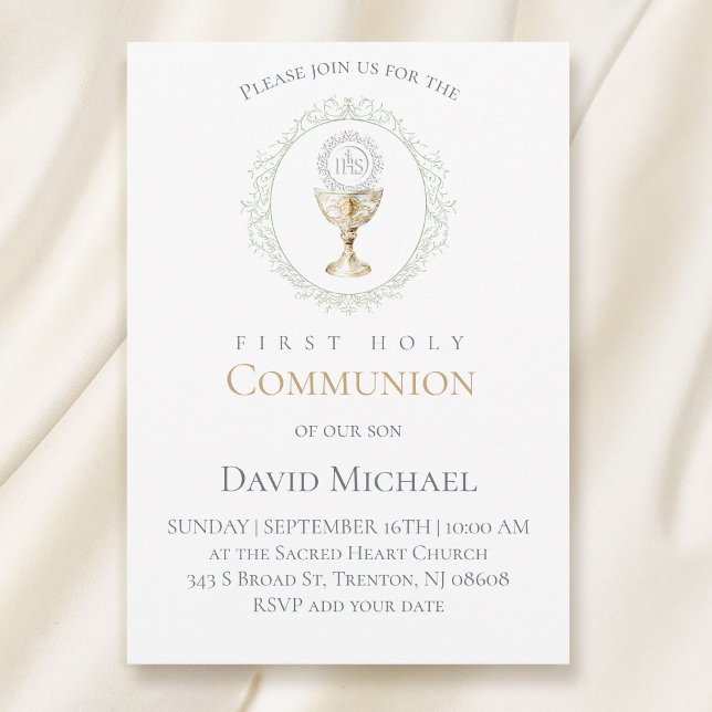Invitation première communion catholique Eucharistie (Créateur téléchargé)