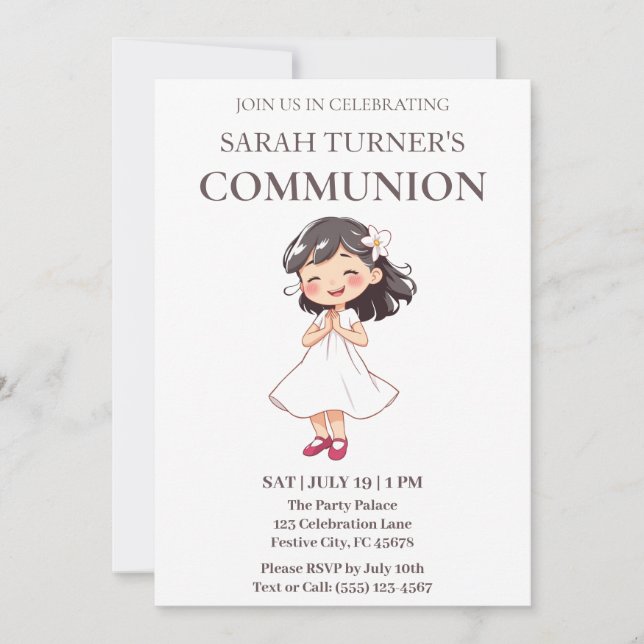 Invitation Première communion Chic Girls (Devant)