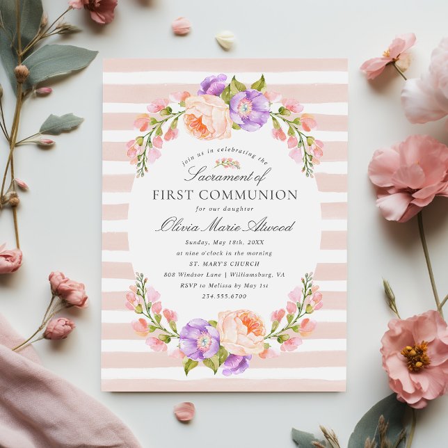 Invitation Première communion de Broussaillée et de Fleur (Créateur téléchargé)