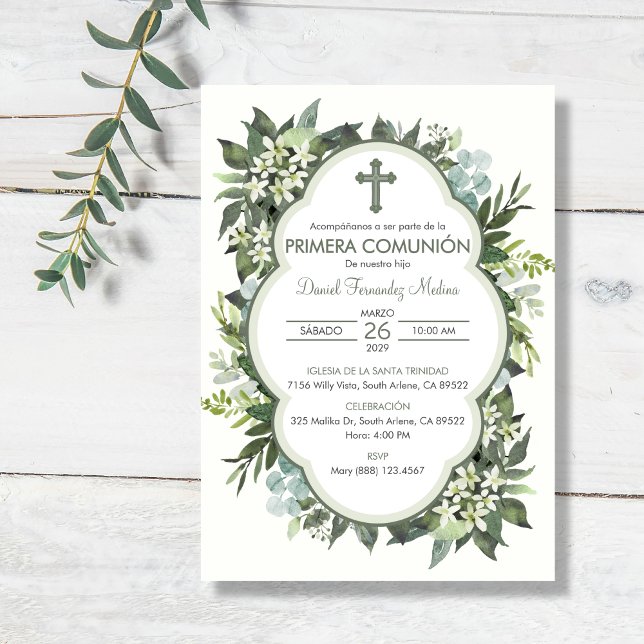 Invitation Première Communion de fille de la Primera espagnol (Créateur téléchargé)