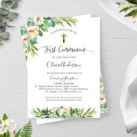 Première communion de fleurs d'or vert et blanc