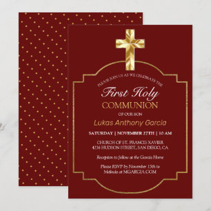 Invitation Première communion de la Croix d'or de Bourgogne
