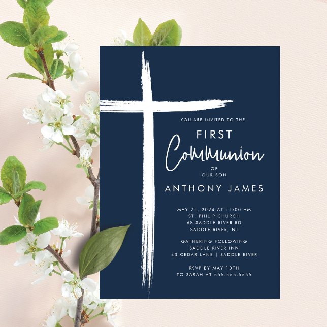 Invitation Première communion des Garçons de Croix Moderne (Créateur téléchargé)