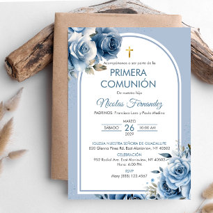Invitation Première Communion Élégante Sainte Comm