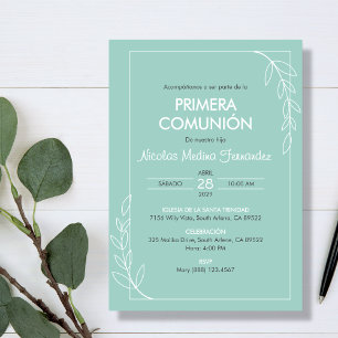 Invitation Première communion espagnole minimaliste