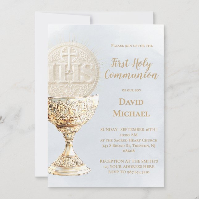Invitation Première communion Eucharistie (Devant)