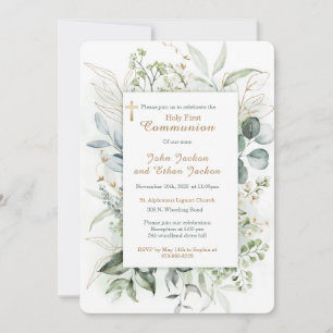 Invitation Première communion personnalisée pour garçons