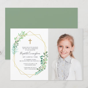 Invitation Première Communion Pour Sa Croix Géométrique