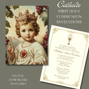 Invitation Première communion Sacré-Coeur Enfant Jésus