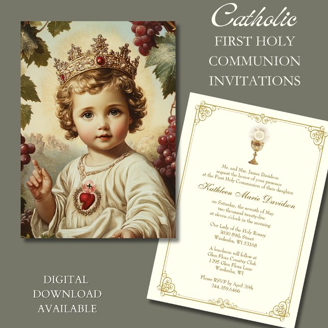 Invitation Première communion Sacré-Coeur Enfant Jésus (Créateur téléchargé)
